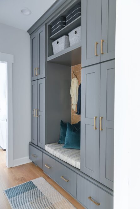 Photo of the mudroom which was part of the home design project